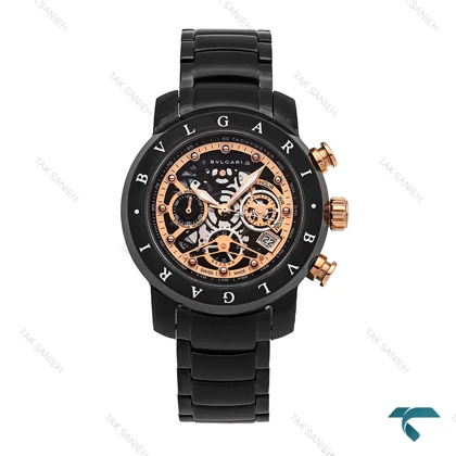 ساعت بولگاری زنانه سه موتوره کرنوگراف مشکی رزگلد Bvlgari-6169-L