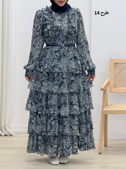 4241-پیراهن طبقه‌ای رز