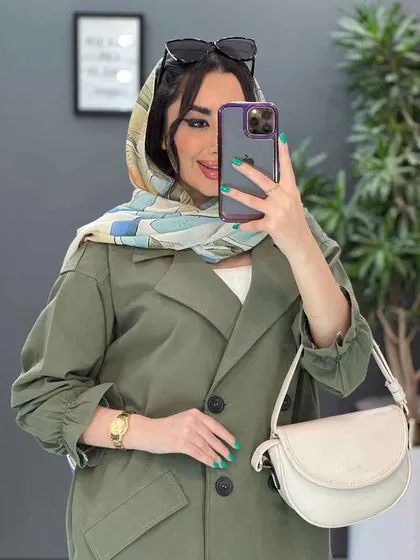 مانتو کتی چهاردکمه آستین کش