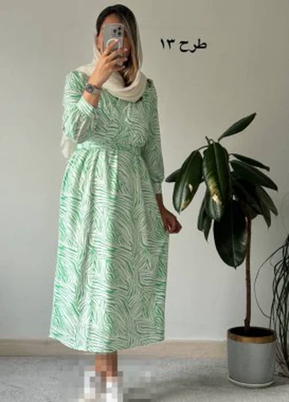 پیراهن حریر ساحلی لادن
