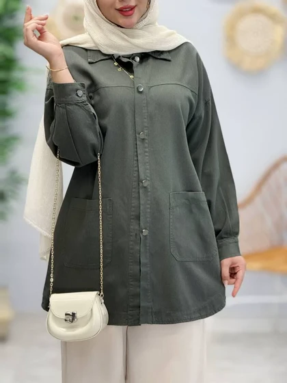 3379-مانتو کتان مرداس