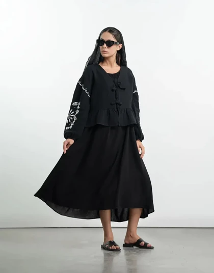 آستین گلدوزی جلو گره