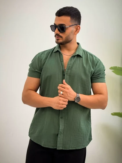 پیراهن مردانه ساده دبل فیس_کد4415