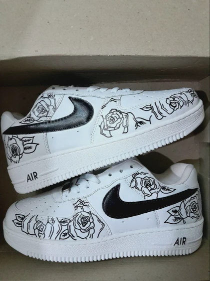 کفش اسپرت نایک ایرفورس مدل air force طرح Black rose nike کد 143095