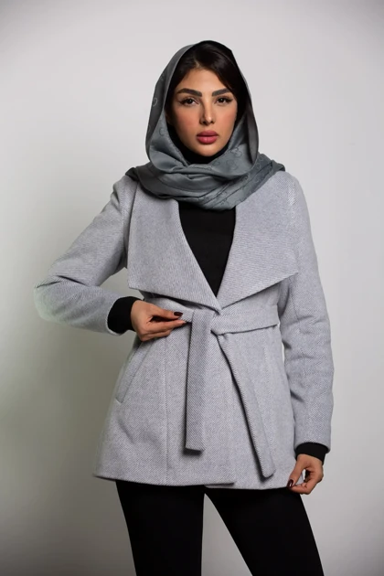 پالتو زنانه یقه آمریکایی کجراه