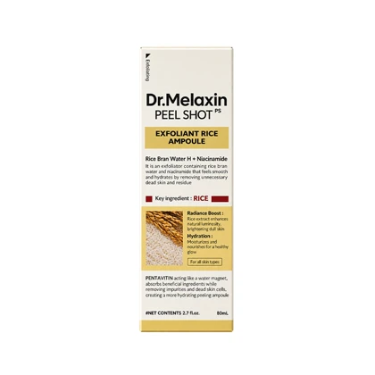آمپول لایه‌بردار برنج سفید ملاکسین Dr.Melaxin مدل Peel Shot White Rice