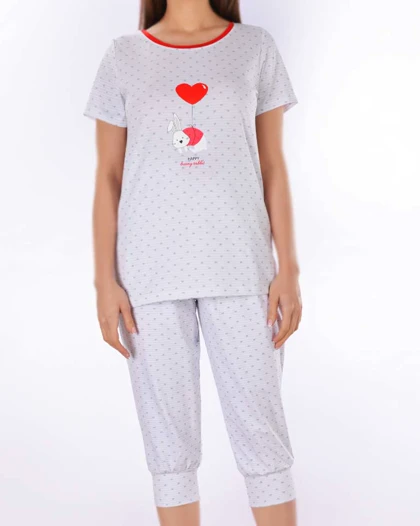 تیشرت و شلوار برمودا خرگوش و بالون زنانه