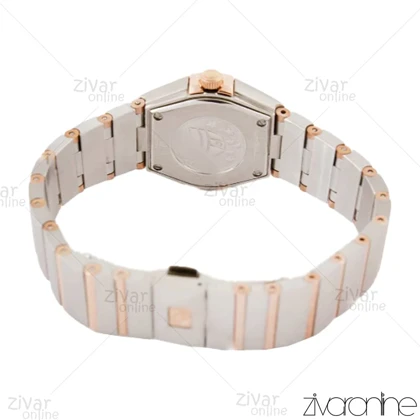 ساعت امگا کانسلیشن زنانه دورنگ رزگلد ایندکس نگین‌دار 104204