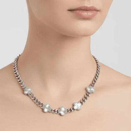 گردنبند زنانه ونکلیف سه گل