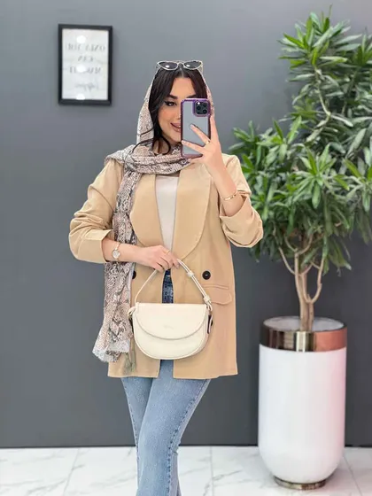 مانتو کتی چهاردکمه یقه آرشال