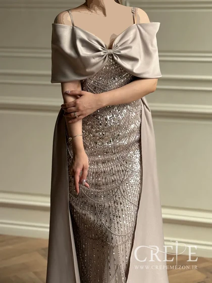 ماکسی دکلته پاپیونی کارشده نجلا