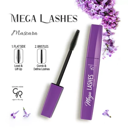 ریمل حجم‌دهنده گلدن رز Golden Rose مدل Mega Lashes حجم 9 میلی لیتر