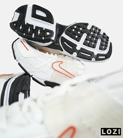 کفش کتانی مردانه و زنانه سفید قرمز مشکی Nike cushlon مدل 7445