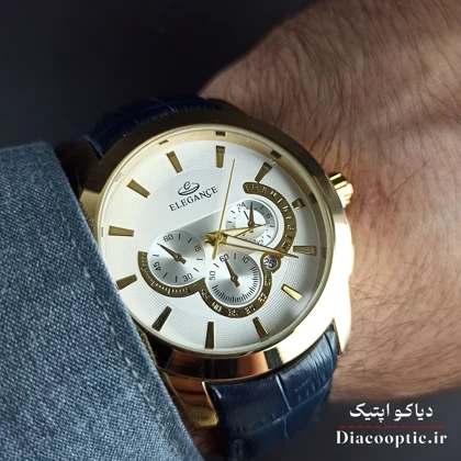 ساعت مچی مردانه برند الگانس مدل DO1175 بند چرمی