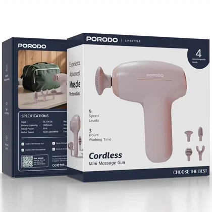 ماساژور تفنگی شارژی پورودو Porodo مدل PDLFSTMG01BK