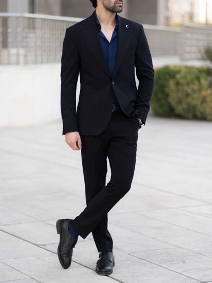 کت مشکی تک دکمه کدc227