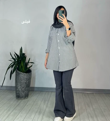 مانتو راه راه کفشدوزک 1