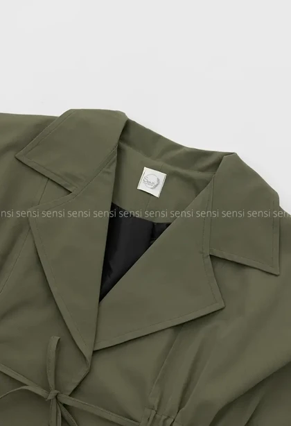 بارانی کمرکش کتان کد1004289