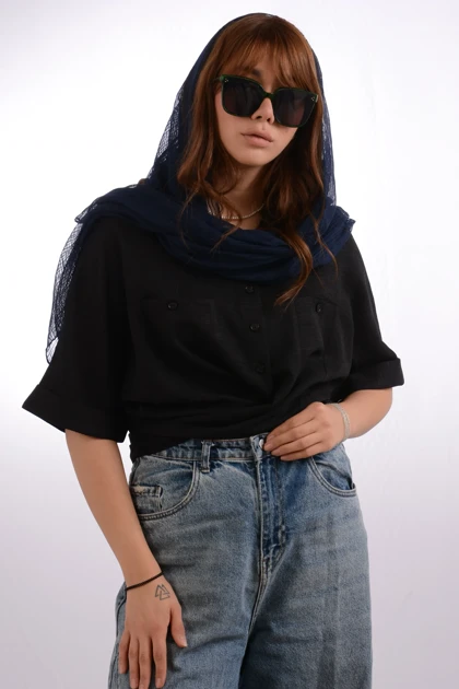 شومیز گره‌ای کریستال جیب نما