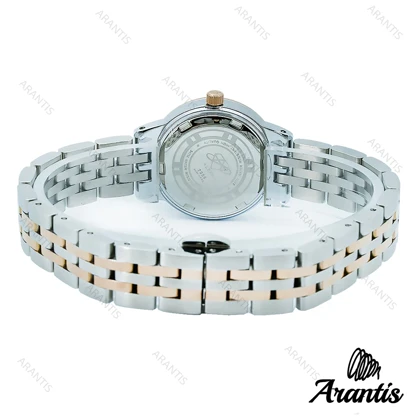 ساعت الکسا A2006 دورنگ رزگلد صفحه سفید دورنگین w-10100