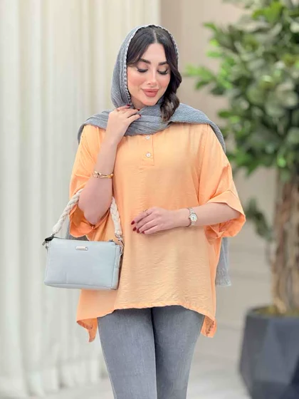مانتو پانچ یقه دو دکمه