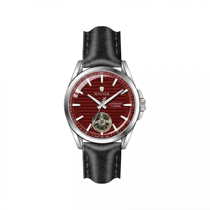 ساعت مچی واینر مردانه چرم صفحه قرمز اتوماتیک WA.25400-D