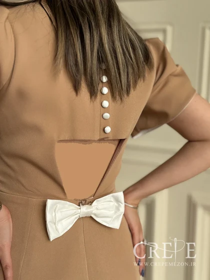 پیراهن عروسکی دکمه نما پاپیونی