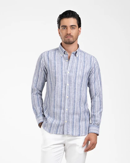 ام کی کالکشن پیراهن آستین بلند mk-22688-blue