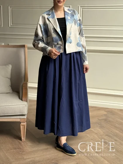 کراپ دامن لینن گل‌دار