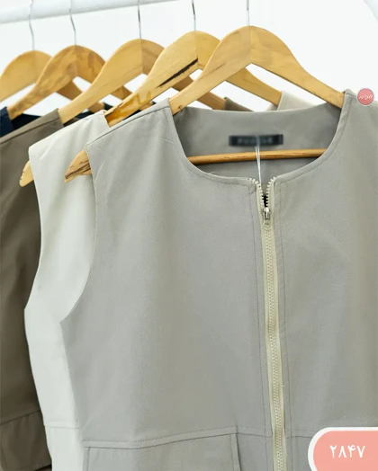 وست کتان طرح جیب 2847