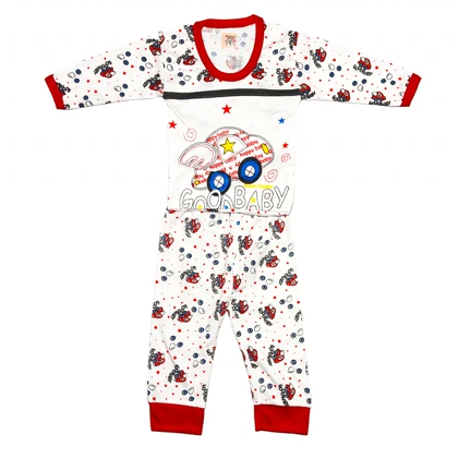 ست تیشرت آستین بلند و شلوار نوزادی مدل ماشین کد 037