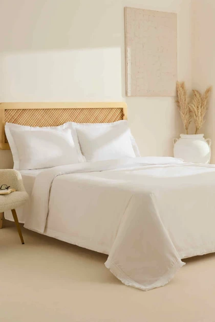 سرویس روتختی دو نفره Karaca Home مدل Helios پنبه‌ای - سفید