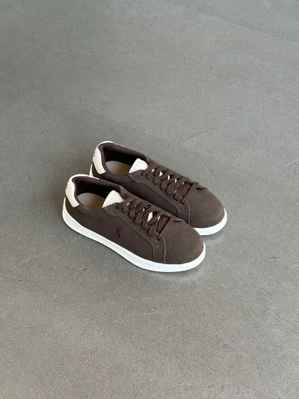 کتانی قهوه‌ای مخمل POLO