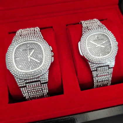 ساعت مچی ست پتک فیلیپ Patek Philippe 6005 فول نگین تاریخ دار
