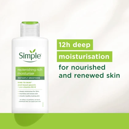 کرم مرطوب کننده و آبرسان سیمپل Simple مدل Replenishing Rich حجم 125ml
