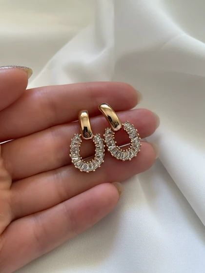 گوشواره نگین رنگی ژوپینگ