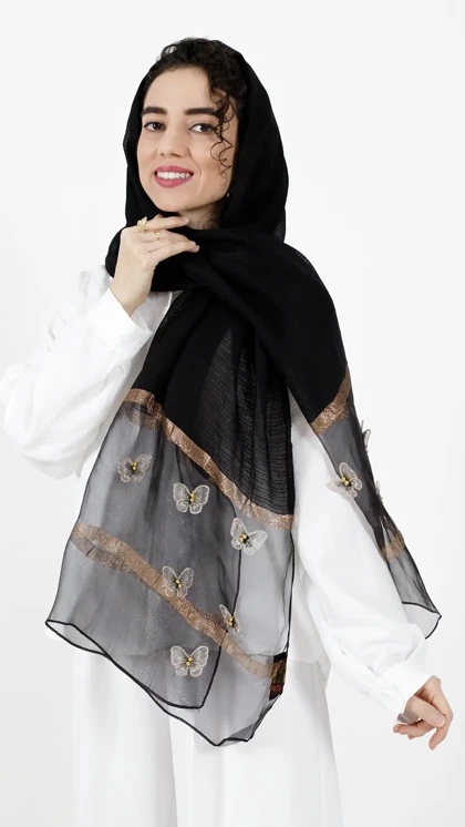 شال مشکی پروانه ای
