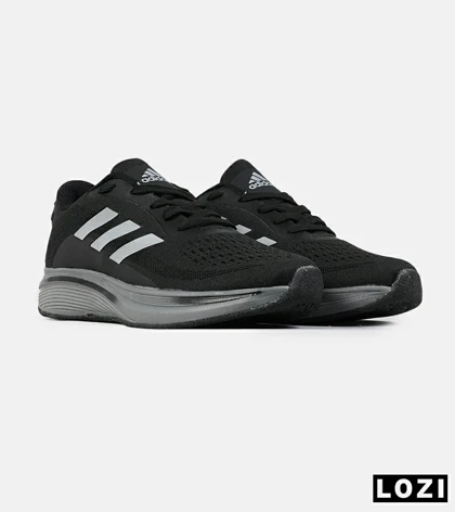 کفش کتانی مردانه و زنانه مشکی طوسی ADIDAS BONCE مدل 7470