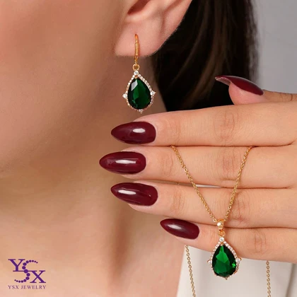 نیمست اشکی زمردی YSX (با زنجیر)