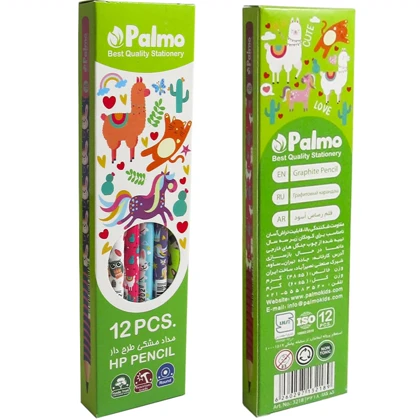 مداد مشکی پالمو PALMO مدل 3218 بسته 12 عددی طرح حیوانات
