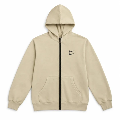 سویشرت دورس کلاهدار مردانه نایکی مدل Double Nike-کرم