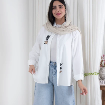 شومیز سفید گلدوزی