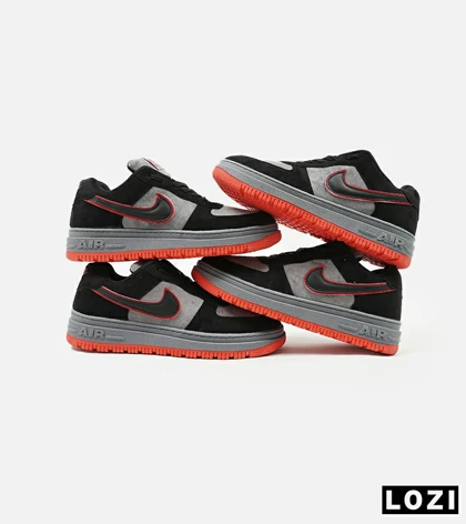 کفش کتانی بزرگ پا طوسی قرمز مشکی نایک NIKE AIR FORCE