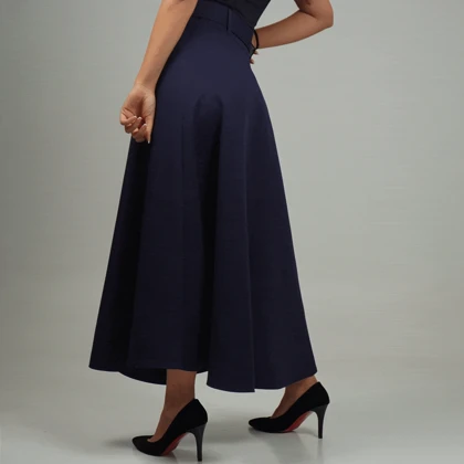 دامن کرپ کمربندار