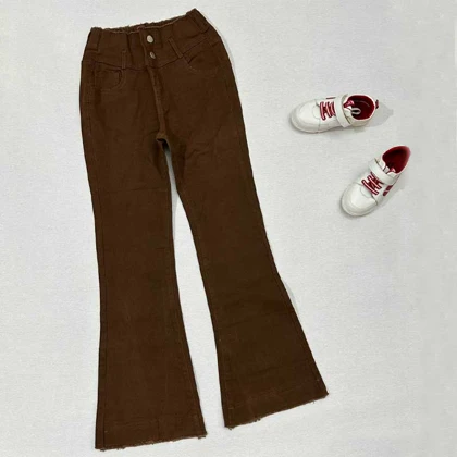 شلوار دخترانه بوت کات کتان کش اورجینال