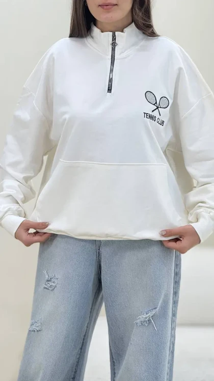 سویشرت نیم زیپ تنیس
