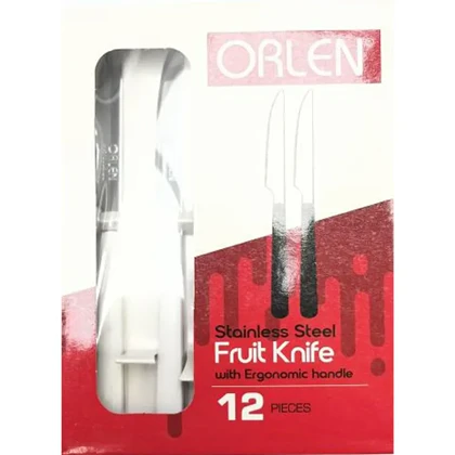 چاقو میوه‌خوری تیغه یک‌تکه اورلن (ORLEN) بسته 12 عددی