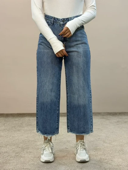 شلوار واید بگ جین آبی تینت بروسو