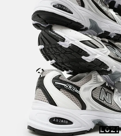 کفش کتانی مردانه و زنانه سفید خاکستری NEW BALANCE 530 مدل 4073
