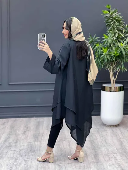مانتو نازلی بلند مدل شقایق 2957